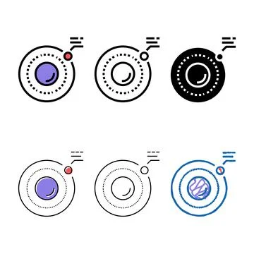 Physics hydrogen color icon vector variants Stock Illustration