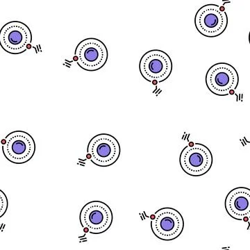Physics hydrogen vector seamless pattern Stock Illustration