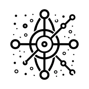 Physics icon or modern line symbol. Vector line art and icon design with bo.. Stock Illustration