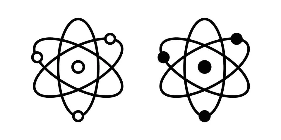 Physics icon. Outline, flat icons 库存插图