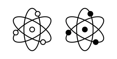 Physics icon. Style is flat and line symbol Stock Illustration