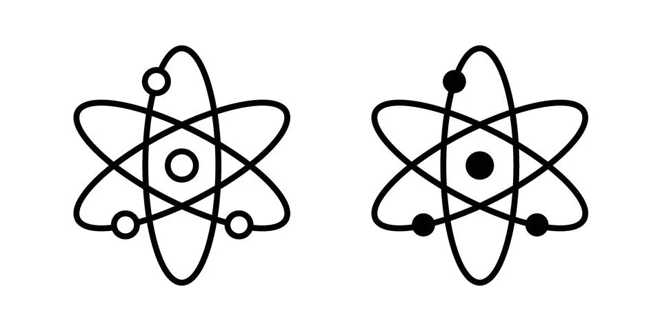 Physics icon symbol  illustration bundle in black colour イラスト素材