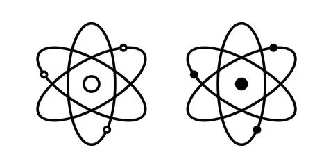 Physics icon symbol. Vector illustration pack in black color. Stock Illustration