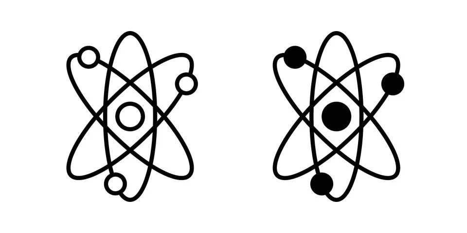 Physics icon thin line and clipart style vector set Stock Illustration