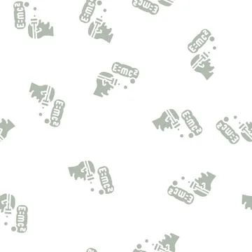 Physics lesson vr glasses glyph vector seamless pattern Stock Illustration