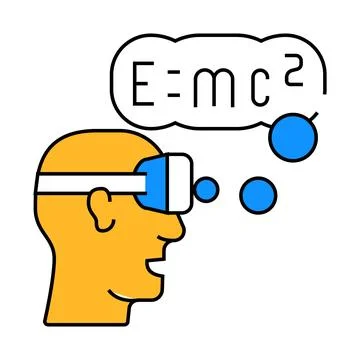 Physics lesson vr glasses icon color illustration Stock Illustration