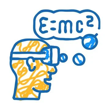 Physics lesson vr glasses icon doodle illustration Stock Illustration