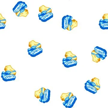 Physics lesson vr glasses isometric icon seamless pattern Stock Illustration