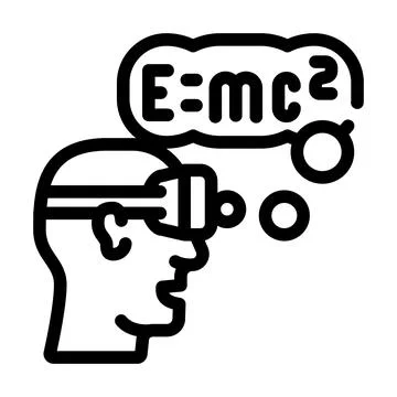 Physics lesson vr glasses line icon vector illustration Stock Illustration