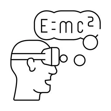 Physics lesson vr glasses line icon vector illustration Stock Illustration