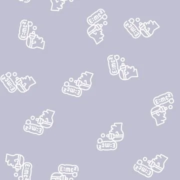 Physics lesson vr glasses line vector seamless pattern Stock Illustration