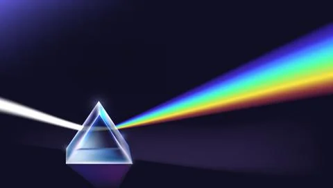 Physics Light Passing Through A Triangular Prism 스톡 일러스트