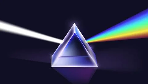 Physics Light Passing Through A Triangular Prism Stock Illustration