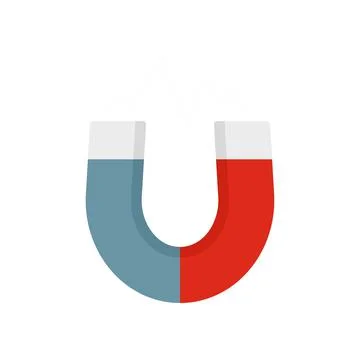 Physics magnet icon flat isolated vector イラスト素材