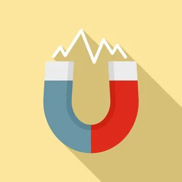Physics magnet icon, flat style イラスト素材