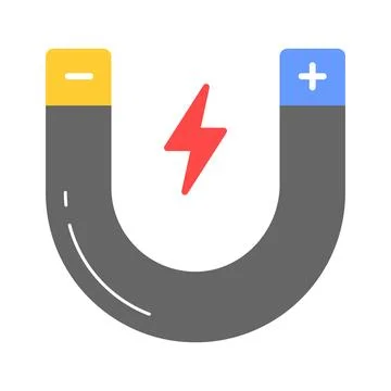 Physics magnet icon in flat style, scalable vector of attraction イラスト素材