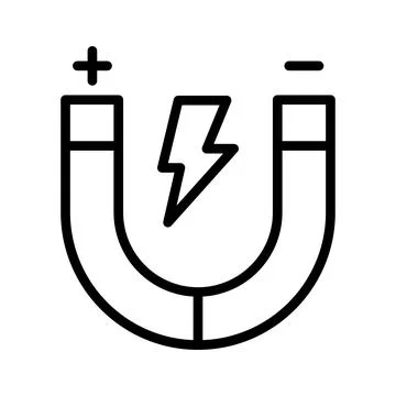 Physics magnet icon in flat style, scalable vector of attraction Stock Illustration