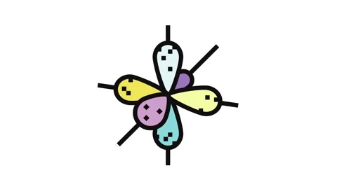 Physics molecular structure color icon animation Video stock 326100613