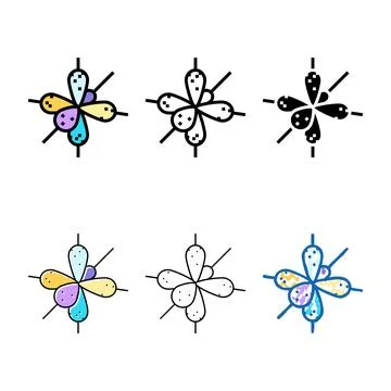 Physics molecular structure designs color icon vector Stock Illustration