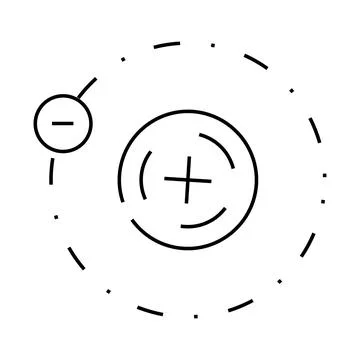 Physics molecular structure line icon vector illustration Stock Illustration