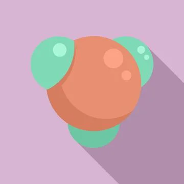 Physics molecule icon, flat style イラスト素材