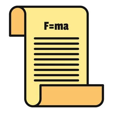 Physics newton's second law fma formula scroll 스톡 일러스트