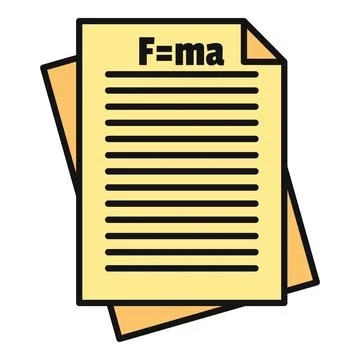 Physics newton's second law fma formula icon 스톡 일러스트