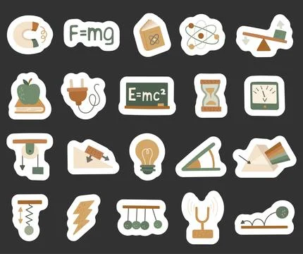 Physics object set in scandinavian style Stock Illustration