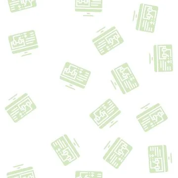 Physics online lesson glyph vector seamless pattern Stock Illustration