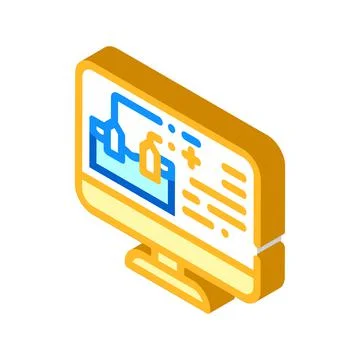 Physics online lesson isometric icon vector illustration Stock Illustration