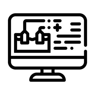 Physics online lesson line icon vector illustration Stock Illustration