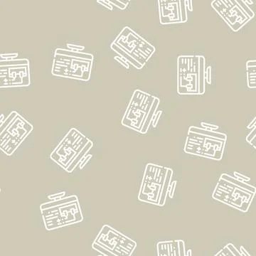 Physics online lesson line vector seamless pattern Stock Illustration