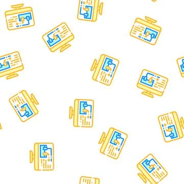 Physics online lesson vector seamless pattern Stock Illustration