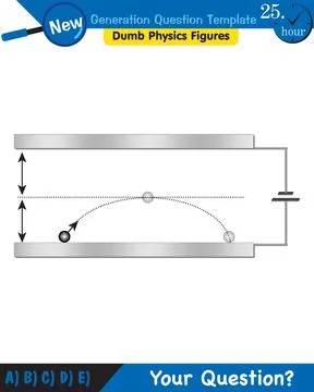 Physics, parallel plate capacitor in circuit, Capacitors, circuit elements Stock Illustration