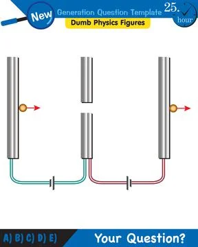 Physics, parallel plate capacitor in circuit, Capacitors, circuit elements Stock Illustration