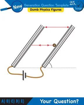 Physics, parallel plate capacitor in circuit, Capacitors, circuit elements Stock Illustration
