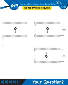 Physics, parallel plate capacitor in circuit, Capacitors, circuit elements Stock Illustration