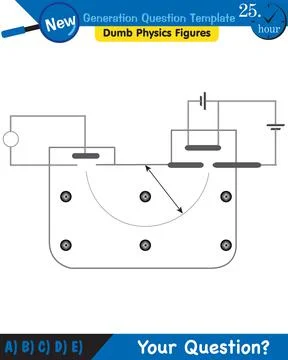 Physics, parallel plate capacitor in circuit, Capacitors, circuit elements Stock Illustration