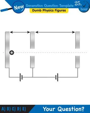 Physics, parallel plate capacitor in circuit, Capacitors, circuit elements Stock Illustration