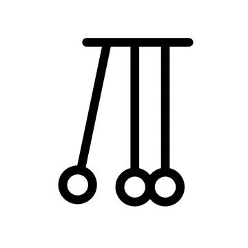 Physics Pendulum Icon - Scientific Measurement and Motion Symbol Stock Illustration