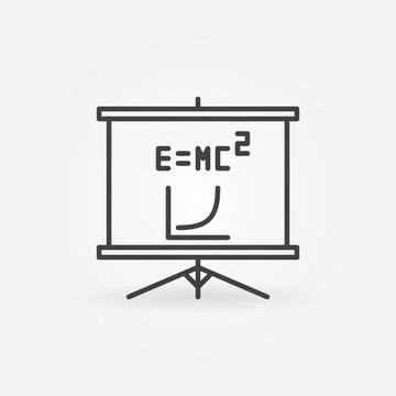 Physics Presentation Board outline vector concept icon Stock Illustration