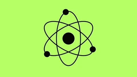 Physics proton  animation isolated on green screen background Stock Footage 298786912