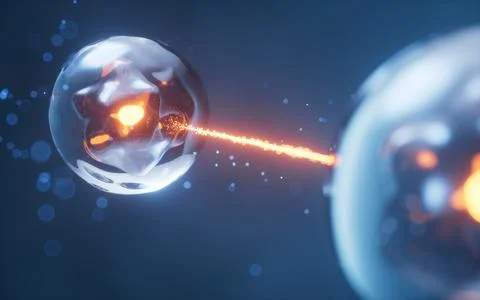 Physics quantum and quantum entanglement, 3d rendering. Stock Photos