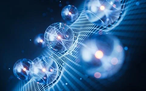Physics quantum and scientific background, 3d rendering. Stock Photos