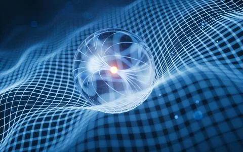 Physics quantum and scientific background, 3d rendering. Stock Photos