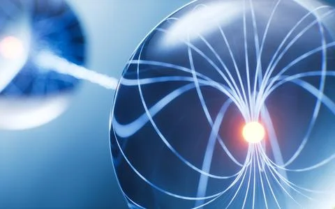 Physics quantum and scientific background, 3d rendering. Stock Photos