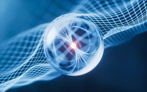 Physics quantum and scientific background, 3d rendering. Stock Photos