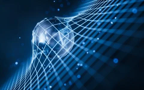 Physics quantum and scientific background, 3d rendering. Stock Photos