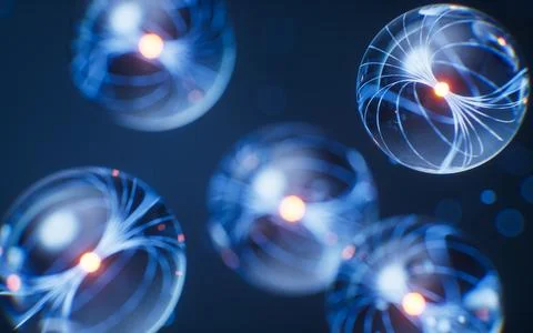 Physics quantum and scientific background, 3d rendering. Stock Photos