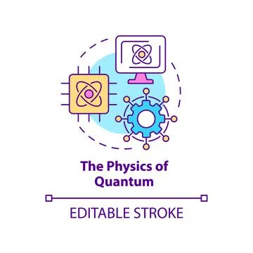 Physics of quantum concept icon Stock Illustration
